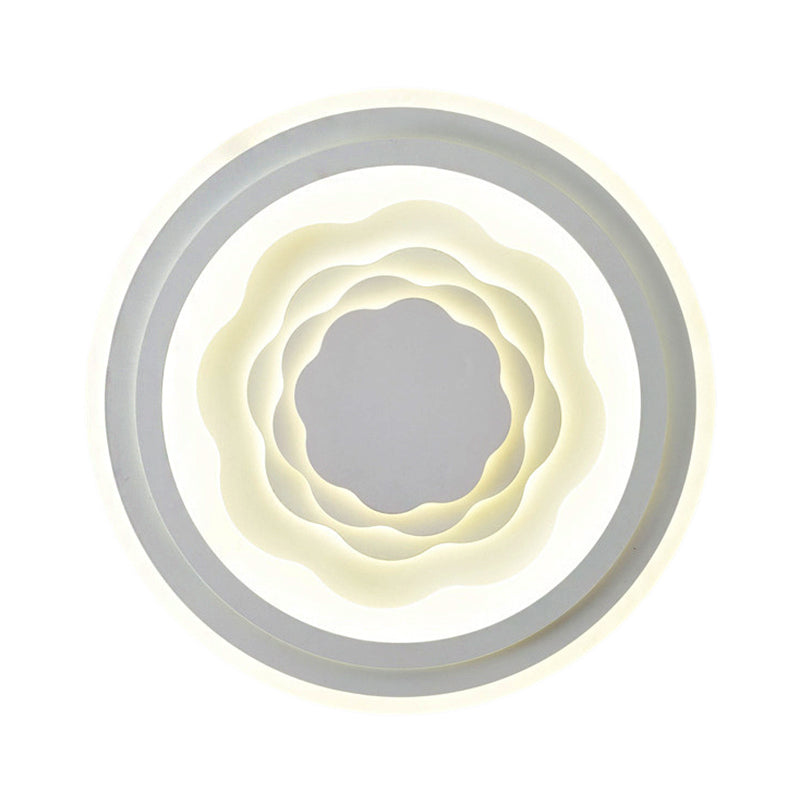 Circle Living Room Bedroom Ceiling Lamp Acrylic Kids LED Ceiling Mount Light in White Finish Clearhalo 'Ceiling Lights' 'Close To Ceiling Lights' 'Close to ceiling' 'Flush mount' Lighting' 190632