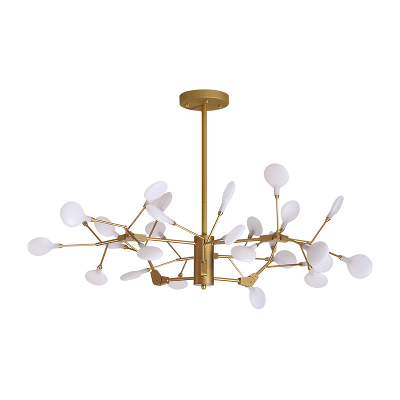 Iron Tree Twig Chandelier 27-Head Stunning Pendant Light in Gold Finish for Restaurant Hotel Clearhalo 'Ceiling Lights' 'Chandeliers' 'Modern Chandeliers' 'Modern' Lighting' 190648