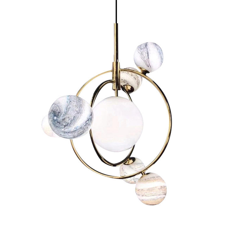 Gold Universe Suspension Light Creative Modern Metallic Chandelier for Living Room Hotel Clearhalo 'Ceiling Lights' 'Chandeliers' 'Modern Chandeliers' 'Modern' Lighting' 190657