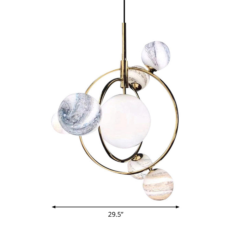 Gold Universe Suspension Light Creative Modern Metallic Chandelier for Living Room Hotel Clearhalo 'Ceiling Lights' 'Chandeliers' 'Modern Chandeliers' 'Modern' Lighting' 190658