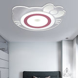 Girl Bedroom Kitten Ceiling Fixture Acrylic Cartoon LED Ceiling Mount Light in White and Pink Clearhalo 'Ceiling Lights' 'Close To Ceiling Lights' 'Close to ceiling' 'Flush mount' Lighting' 190665