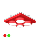 Kids Building Block Flush Mount Fixture Metal 16"/19.5"/23.5" W LED Nursery Ceiling Lamp in Red/Green, White Light Clearhalo 'Ceiling Lights' 'Close To Ceiling Lights' 'Close to ceiling' 'Flush mount' Lighting' 1906868