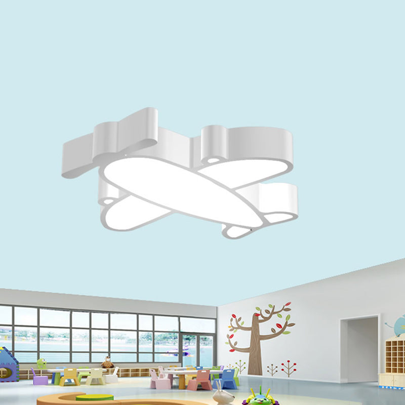 Cartoon Integrated LED Ceiling Lamp Red/Pink/Blue Plane Flush Mounted Light with Acrylic Shade White Clearhalo 'Ceiling Lights' 'Close To Ceiling Lights' 'Close to ceiling' 'Flush mount' Lighting' 1906897