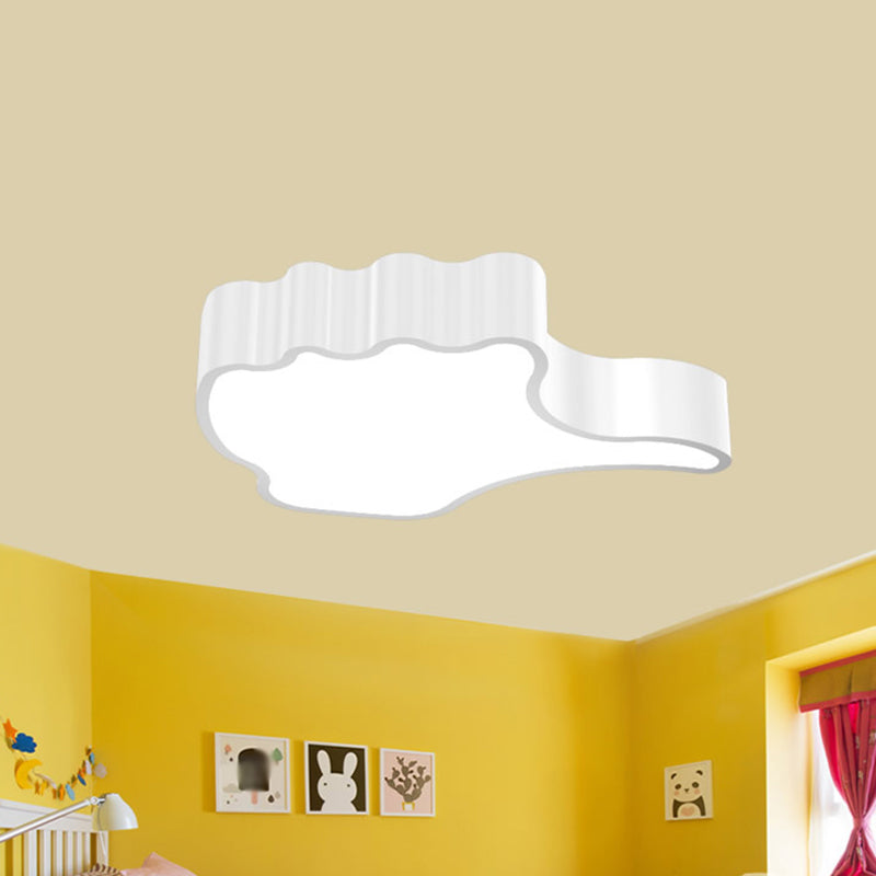 Gesture Classroom Ceiling Flush Mount Kids Acrylic LED Flush Light Fixture in Red/Pink/Green White Clearhalo 'Ceiling Lights' 'Close To Ceiling Lights' 'Close to ceiling' 'Flush mount' Lighting' 1906918