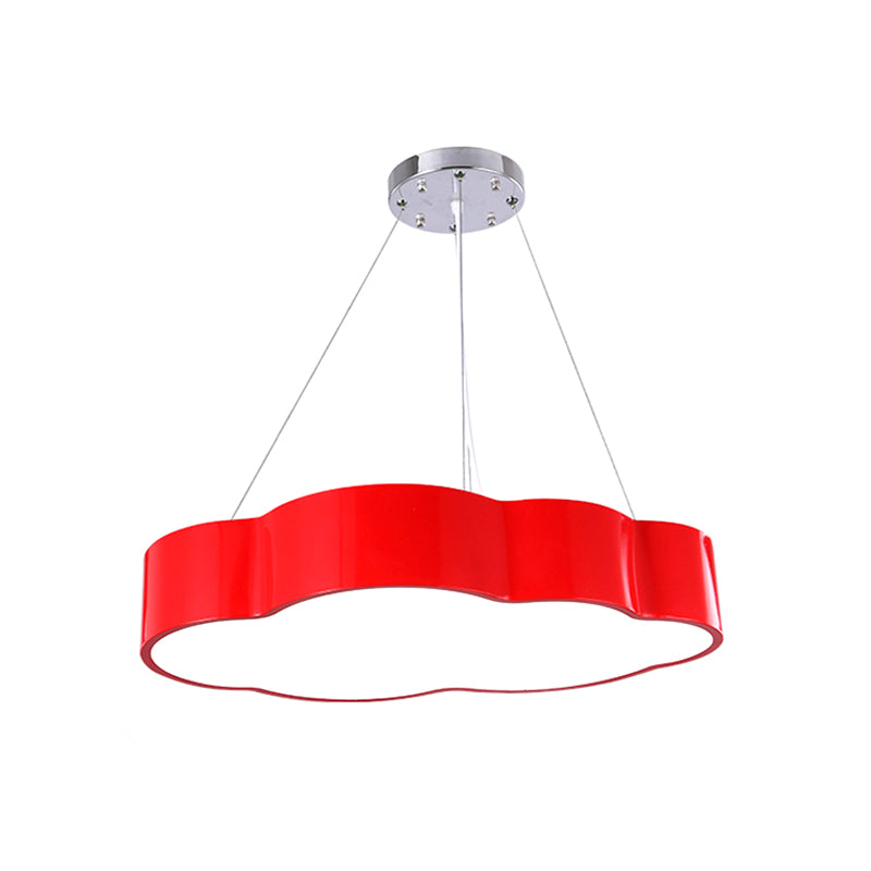 Cloud Corridor Ceiling Pendant Acrylic Macaron LED Suspension Lighting in Red/Yellow/Green, 20.5"/24.5" Width Clearhalo 'Ceiling Lights' 'Chandeliers' Lighting' options 1906951