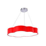 Cloud Corridor Ceiling Pendant Acrylic Macaron LED Suspension Lighting in Red/Yellow/Green, 20.5"/24.5" Width Clearhalo 'Ceiling Lights' 'Chandeliers' Lighting' options 1906951