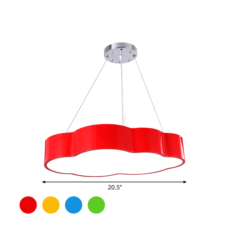 Cloud Corridor Ceiling Pendant Acrylic Macaron LED Suspension Lighting in Red/Yellow/Green, 20.5"/24.5" Width Clearhalo 'Ceiling Lights' 'Chandeliers' Lighting' options 1906952