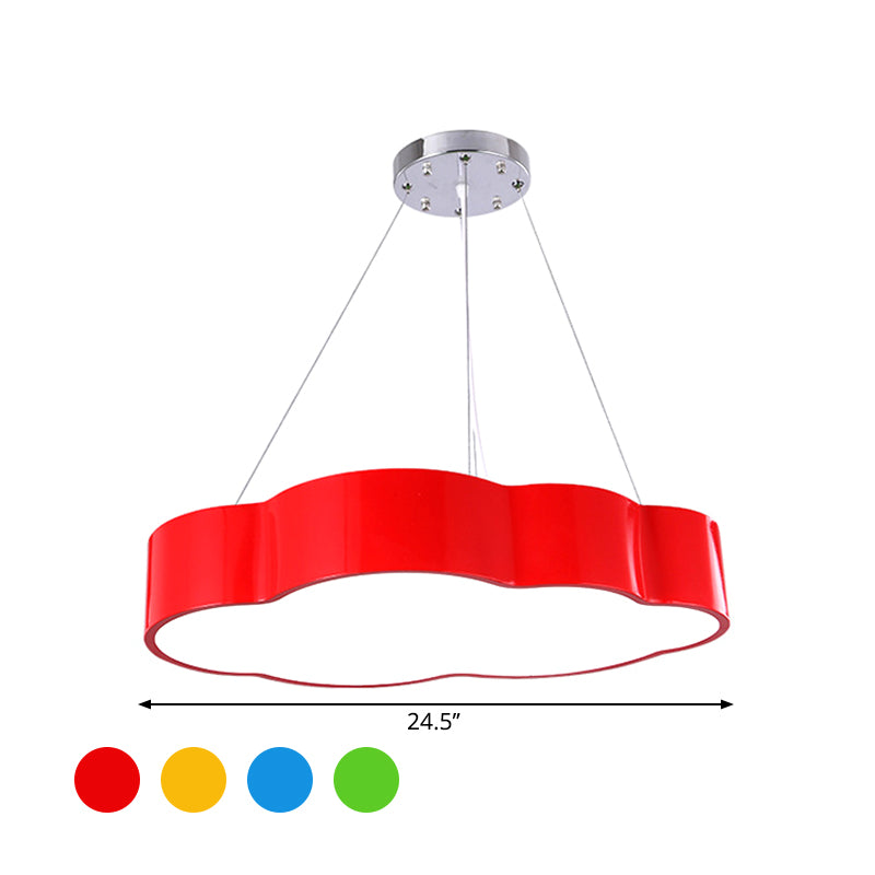 Cloud Corridor Ceiling Pendant Acrylic Macaron LED Suspension Lighting in Red/Yellow/Green, 20.5"/24.5" Width Clearhalo 'Ceiling Lights' 'Chandeliers' Lighting' options 1906953