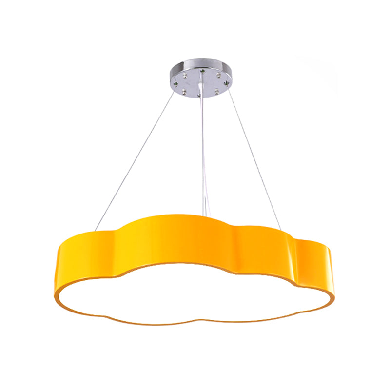 Cloud Corridor Ceiling Pendant Acrylic Macaron LED Suspension Lighting in Red/Yellow/Green, 20.5"/24.5" Width Clearhalo 'Ceiling Lights' 'Chandeliers' Lighting' options 1906954