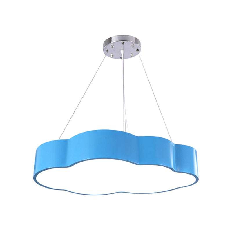 Cloud Corridor Ceiling Pendant Acrylic Macaron LED Suspension Lighting in Red/Yellow/Green, 20.5"/24.5" Width Blue Clearhalo 'Ceiling Lights' 'Chandeliers' Lighting' options 1906955_17f4a6ed-0456-405e-a1fc-8bfe742251ee