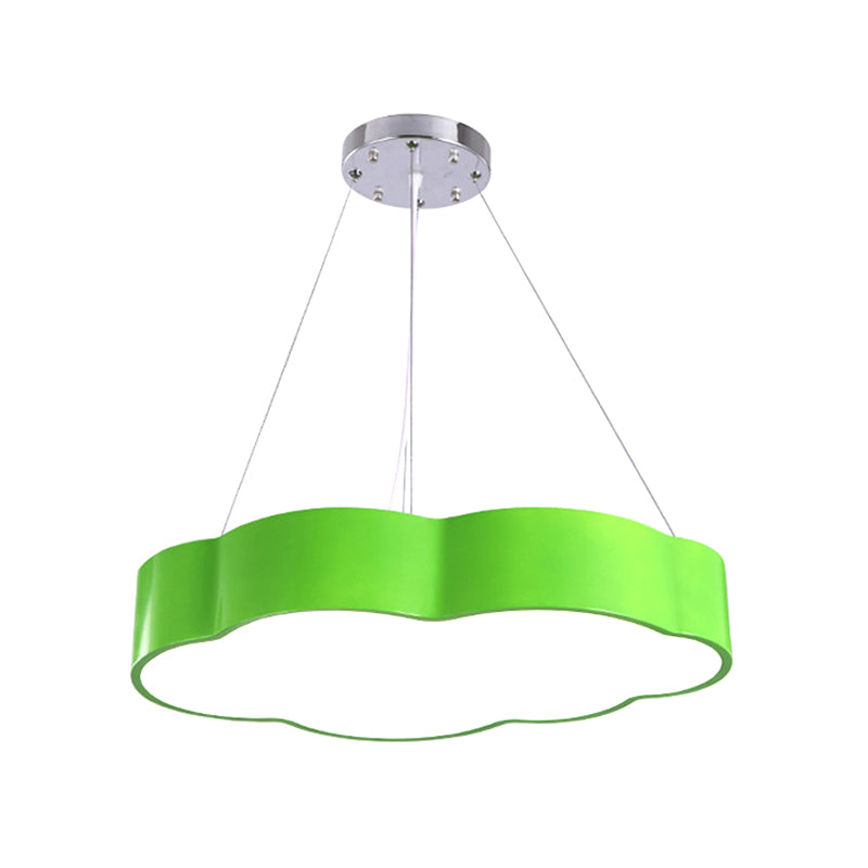 Cloud Corridor Ceiling Pendant Acrylic Macaron LED Suspension Lighting in Red/Yellow/Green, 20.5"/24.5" Width Clearhalo 'Ceiling Lights' 'Chandeliers' Lighting' options 1906956