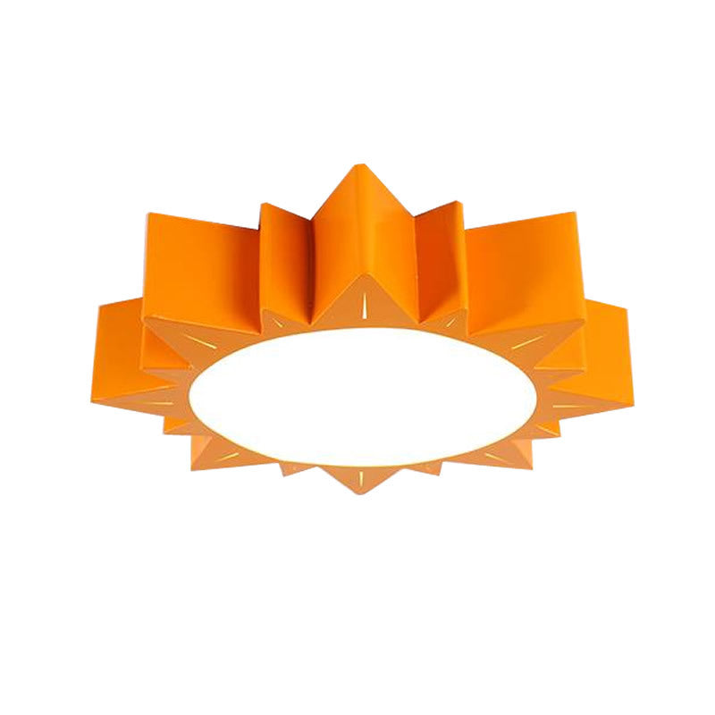 Cartoon Sun Shape Flush Mount Acrylic Kids Bedroom Surface Mounted LED Ceiling Light in Orange, 19.5"/23.5" Wide Clearhalo 'Ceiling Lights' 'Close To Ceiling Lights' 'Close to ceiling' 'Flush mount' Lighting' 1906987