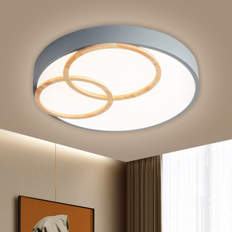 Grey/White Rounded Flush Ceiling Light Nordic 14"/18"/21.5" Width LED Metallic Flush Mount Fixture Clearhalo 'Ceiling Lights' 'Close To Ceiling Lights' 'Close to ceiling' 'Flush mount' Lighting' 1907210