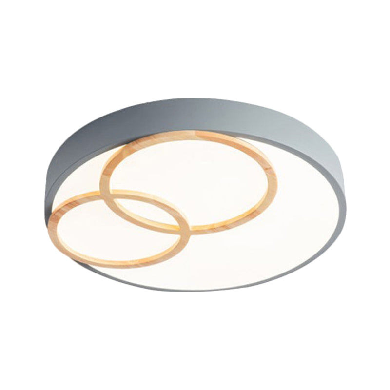 Grey/White Rounded Flush Ceiling Light Nordic 14"/18"/21.5" Width LED Metallic Flush Mount Fixture Clearhalo 'Ceiling Lights' 'Close To Ceiling Lights' 'Close to ceiling' 'Flush mount' Lighting' 1907211