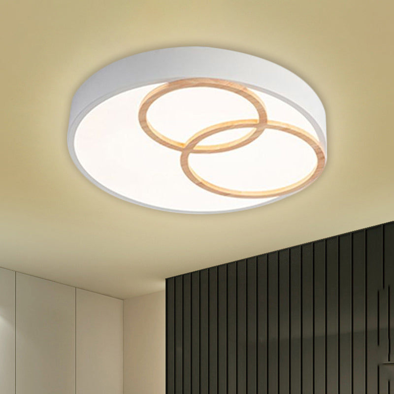 Grey/White Rounded Flush Ceiling Light Nordic 14"/18"/21.5" Width LED Metallic Flush Mount Fixture White Clearhalo 'Ceiling Lights' 'Close To Ceiling Lights' 'Close to ceiling' 'Flush mount' Lighting' 1907215