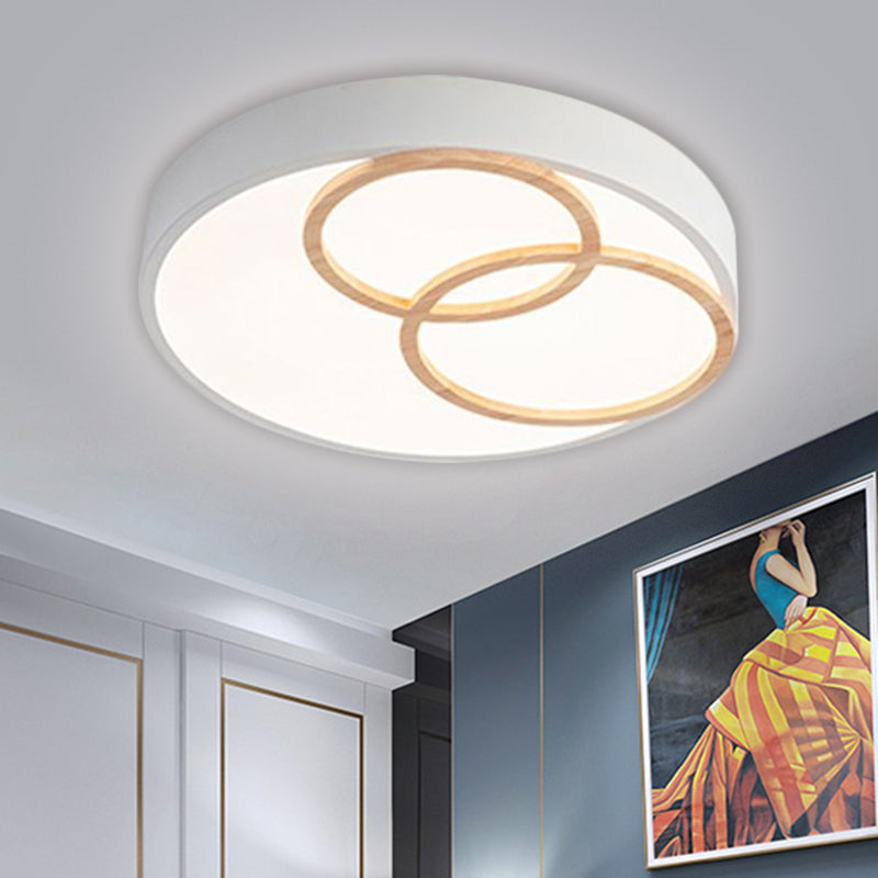 Grey/White Rounded Flush Ceiling Light Nordic 14"/18"/21.5" Width LED Metallic Flush Mount Fixture Clearhalo 'Ceiling Lights' 'Close To Ceiling Lights' 'Close to ceiling' 'Flush mount' Lighting' 1907216