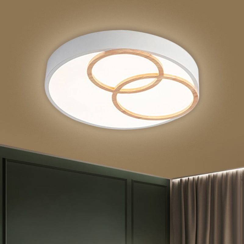 Grey/White Rounded Flush Ceiling Light Nordic 14"/18"/21.5" Width LED Metallic Flush Mount Fixture Clearhalo 'Ceiling Lights' 'Close To Ceiling Lights' 'Close to ceiling' 'Flush mount' Lighting' 1907217