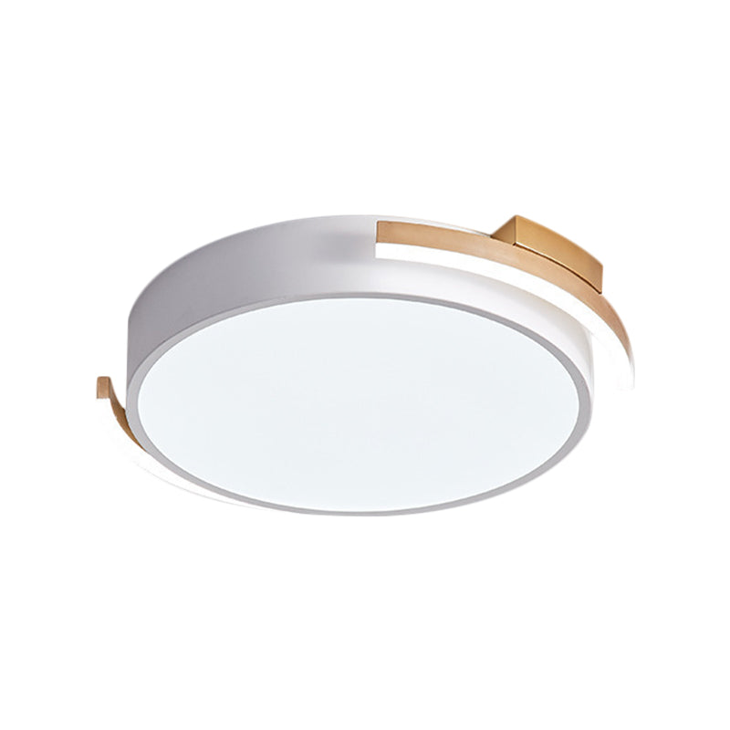 19.5"/25.5" W Round Flush Mount Modern Metallic Black/White LED Flushmount Lighting, Warm/White Light Clearhalo 'Ceiling Lights' 'Close To Ceiling Lights' 'Close to ceiling' 'Flush mount' Lighting' 1907221