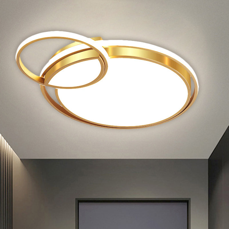 Metal Crossed Flush Light Fixture Modernist LED Gold Ceiling Flush Mount for Bedroom, 16.6"/20.5" W (The customization will be 7 days) Gold Clearhalo 'Ceiling Lights' 'Close To Ceiling Lights' 'Close to ceiling' 'Flush mount' Lighting' 1907228