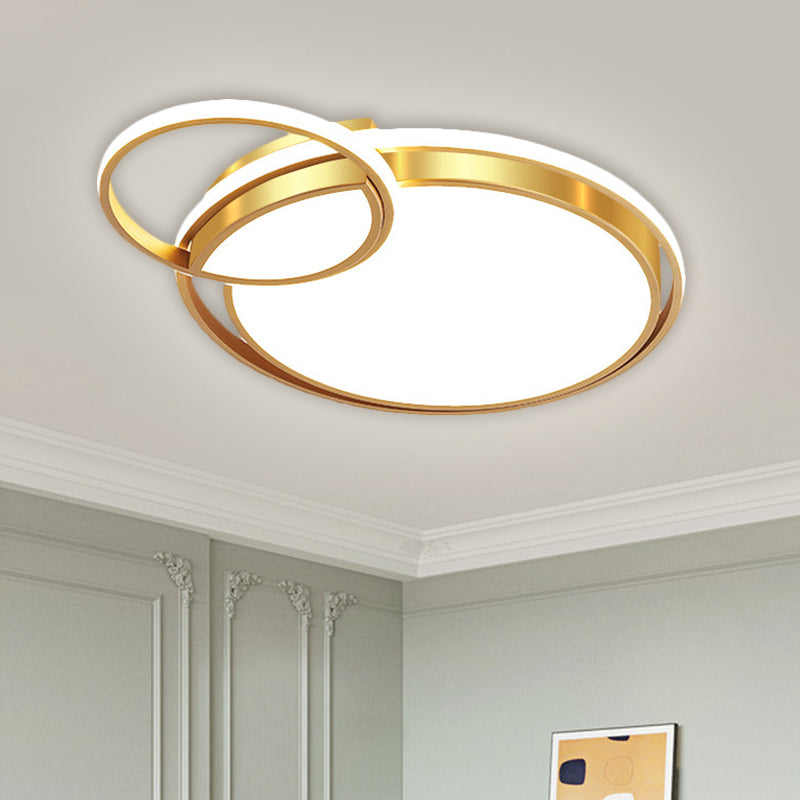 Metal Crossed Flush Light Fixture Modernist LED Gold Ceiling Flush Mount for Bedroom, 16.6"/20.5" W (The customization will be 7 days) Clearhalo 'Ceiling Lights' 'Close To Ceiling Lights' 'Close to ceiling' 'Flush mount' Lighting' 1907229