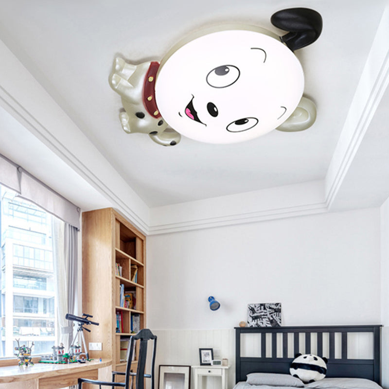 Cartoon Dog Ceiling Light Fixture Acrylic Flush Mount Ceiling Light for Kindergarten Red Clearhalo 'Ceiling Lights' 'Close To Ceiling Lights' 'Close to ceiling' 'Flush mount' Lighting' 190727