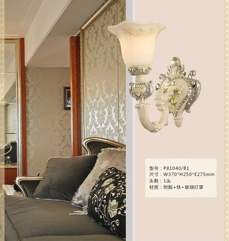 Bloom Sitting Room Sconce Lamp Vintage Milky Glass 1/2-Bulb White Wall Lighting Fixture 1.0 White Clearhalo 'Wall Lamps & Sconces' 'Wall Lights' Lighting' 1907334