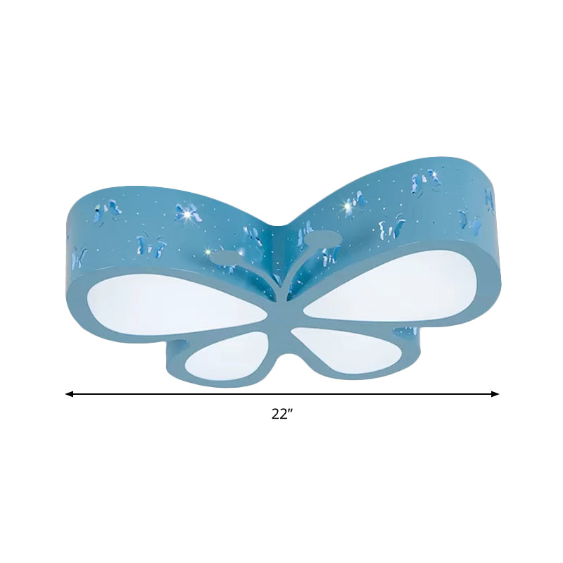 Cartoon Hollow Butterfly Flushmount Light Acrylic LED Ceiling Lamp for Girls Room Clearhalo 'Ceiling Lights' 'Close To Ceiling Lights' 'Close to ceiling' 'Flush mount' Lighting' 190741