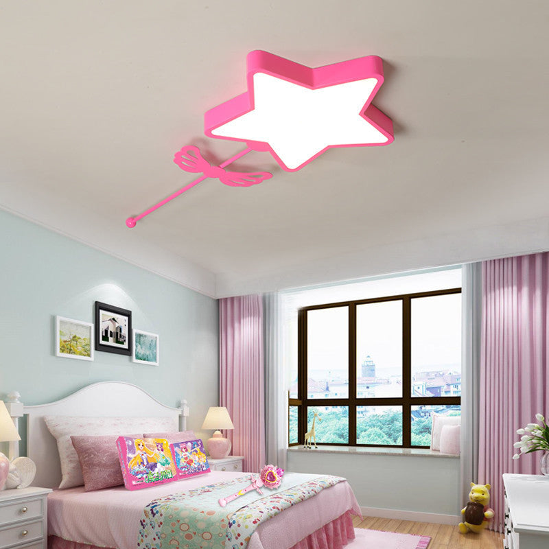 Modern Style Ceiling Light with Star Acrylic Flush Mount Ceiling Fixture for Kid Bedroom Clearhalo 'Ceiling Lights' 'Close To Ceiling Lights' 'Close to ceiling' 'Flush mount' Lighting' 190751