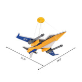 Metal Fighter Figure Hanging Chandelier Contemporary LED Yellow Suspension Lamp for Boys Room Clearhalo 'Ceiling Lights' 'Chandeliers' Lighting' options 1907549