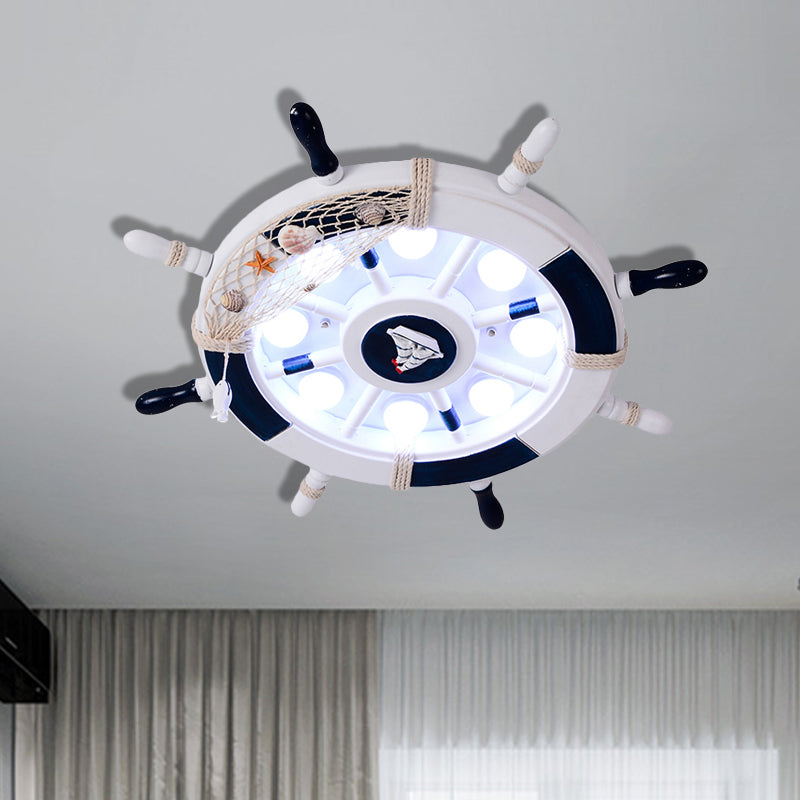 White/Orange/Blue Rudder Flush Lamp Coastal LED Acrylic Ceiling Mounted Fixture in White Light for Bedroom Clearhalo 'Ceiling Lights' 'Close To Ceiling Lights' 'Close to ceiling' 'Flush mount' Lighting' 1907742