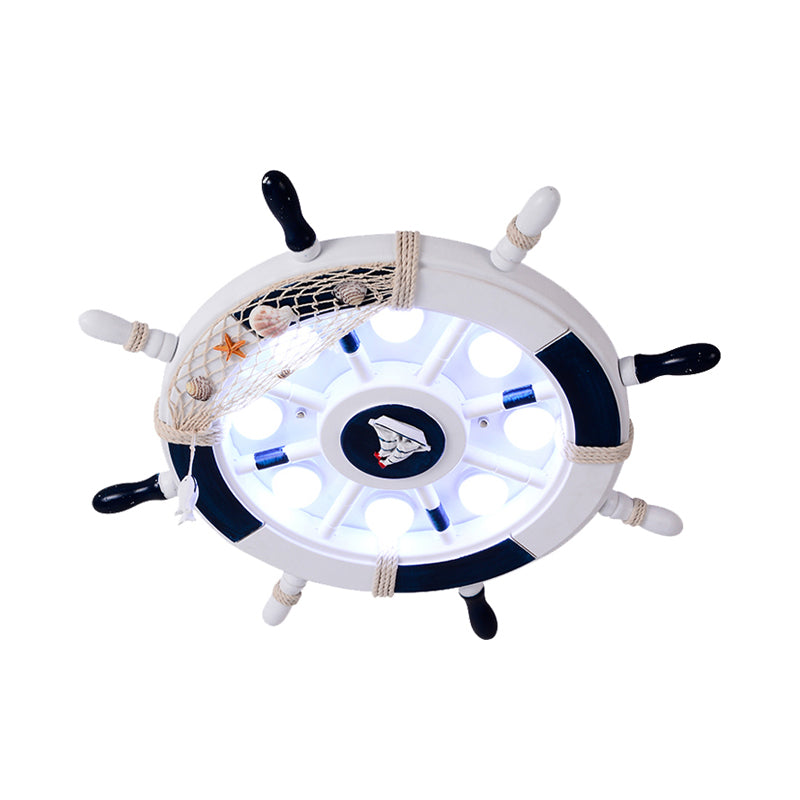 White/Orange/Blue Rudder Flush Lamp Coastal LED Acrylic Ceiling Mounted Fixture in White Light for Bedroom Clearhalo 'Ceiling Lights' 'Close To Ceiling Lights' 'Close to ceiling' 'Flush mount' Lighting' 1907744