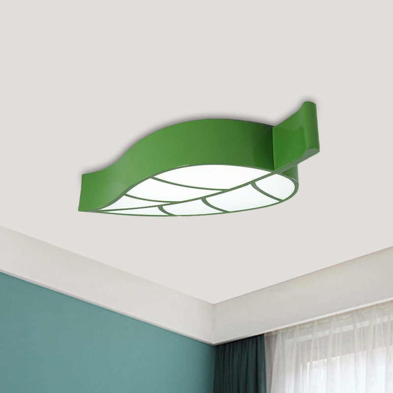 Leaf-Shaped Sleeping Room Flush Lighting Acrylic LED Kids Close to Ceiling Lamp in Red/Yellow/Blue Clearhalo 'Ceiling Lights' 'Close To Ceiling Lights' 'Close to ceiling' 'Flush mount' Lighting' 1907808