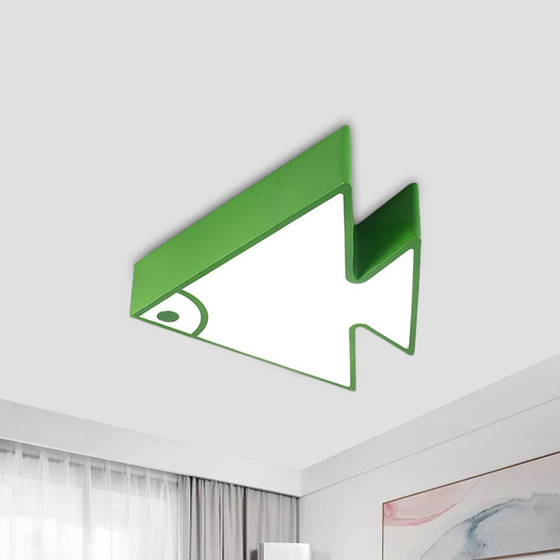 Fish Ceiling Mounted Lamp Children Acrylic LED Kindergarten Flush Light Fixture in Red/Green/Blue Clearhalo 'Ceiling Lights' 'Close To Ceiling Lights' 'Close to ceiling' 'Flush mount' Lighting' 1907820