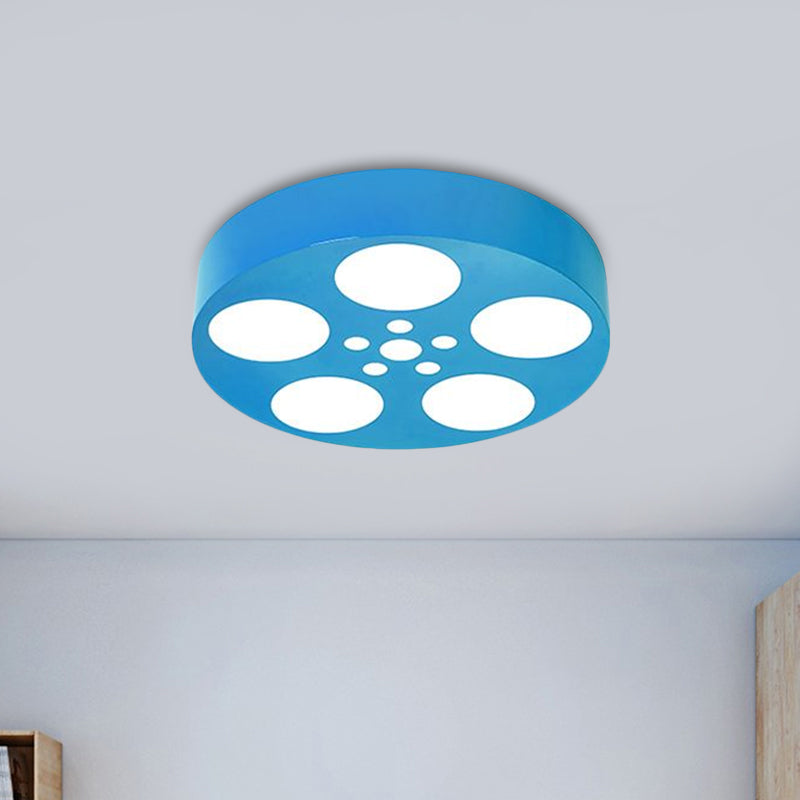 Rounded Nursery Room Flush Light Fixture Acrylic LED Kids Flush Mount Lighting in Red/Yellow/Blue Blue Clearhalo 'Ceiling Lights' 'Close To Ceiling Lights' 'Close to ceiling' 'Flush mount' Lighting' 1907823