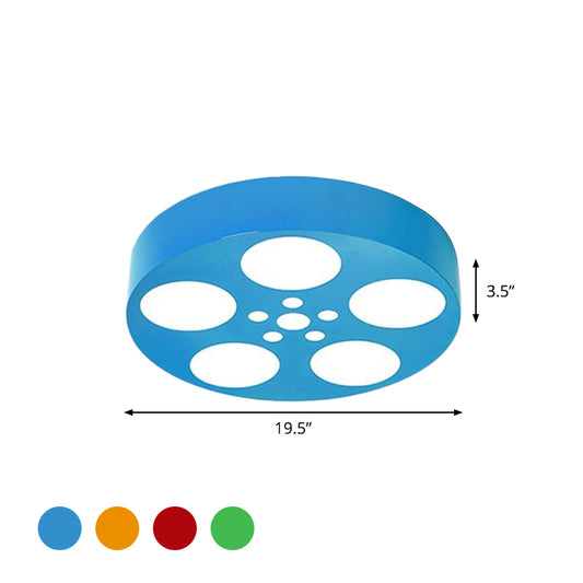 Rounded Nursery Room Flush Light Fixture Acrylic LED Kids Flush Mount Lighting in Red/Yellow/Blue Clearhalo 'Ceiling Lights' 'Close To Ceiling Lights' 'Close to ceiling' 'Flush mount' Lighting' 1907826