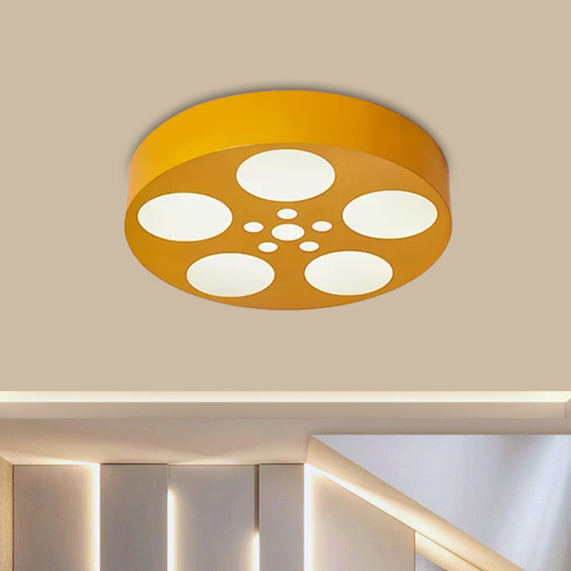 Rounded Nursery Room Flush Light Fixture Acrylic LED Kids Flush Mount Lighting in Red/Yellow/Blue Yellow Clearhalo 'Ceiling Lights' 'Close To Ceiling Lights' 'Close to ceiling' 'Flush mount' Lighting' 1907827