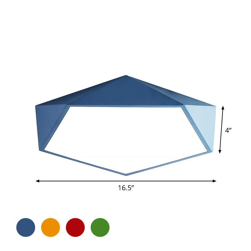 Pentagon Flushmount Lighting Children Acrylic Red/Yellow/Blue LED Flush Ceiling Light Fixture Clearhalo 'Ceiling Lights' 'Close To Ceiling Lights' 'Close to ceiling' 'Flush mount' Lighting' 1907842