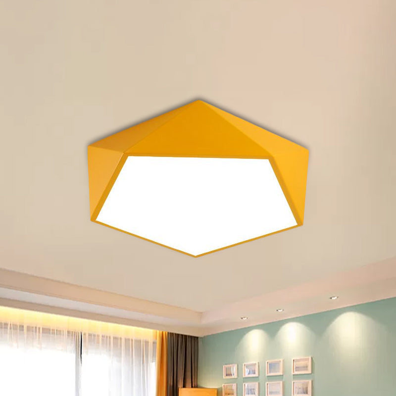 Pentagon Flushmount Lighting Children Acrylic Red/Yellow/Blue LED Flush Ceiling Light Fixture Clearhalo 'Ceiling Lights' 'Close To Ceiling Lights' 'Close to ceiling' 'Flush mount' Lighting' 1907844