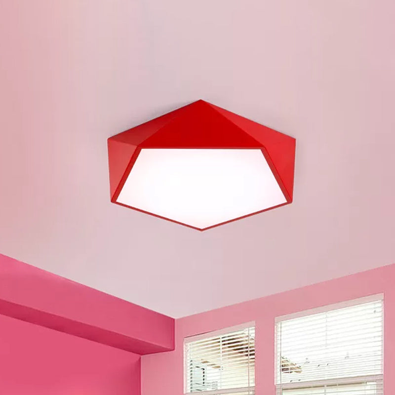 Pentagon Flushmount Lighting Children Acrylic Red/Yellow/Blue LED Flush Ceiling Light Fixture Clearhalo 'Ceiling Lights' 'Close To Ceiling Lights' 'Close to ceiling' 'Flush mount' Lighting' 1907848