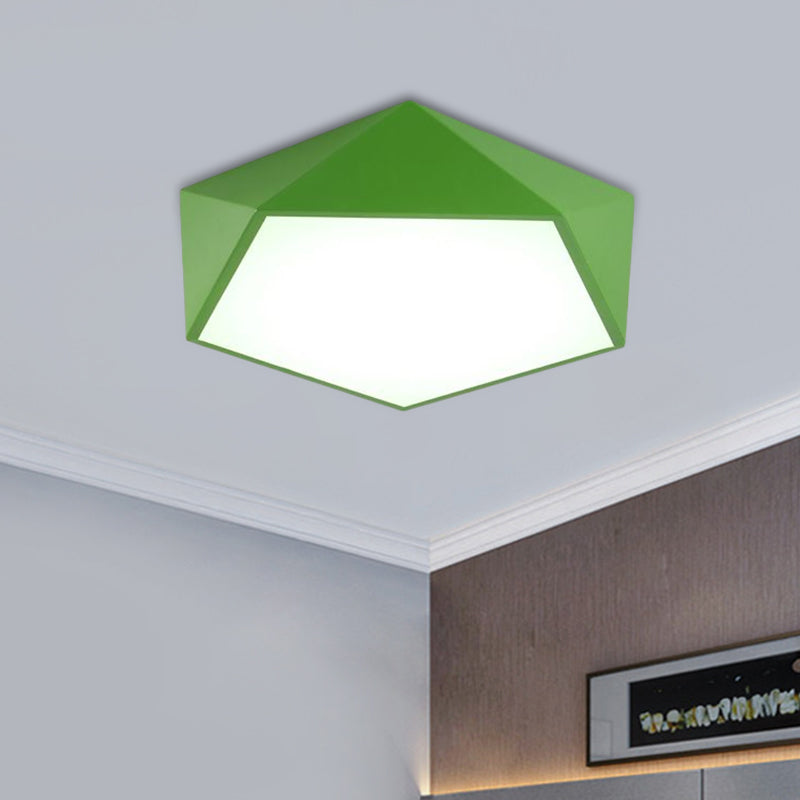 Pentagon Flushmount Lighting Children Acrylic Red/Yellow/Blue LED Flush Ceiling Light Fixture Clearhalo 'Ceiling Lights' 'Close To Ceiling Lights' 'Close to ceiling' 'Flush mount' Lighting' 1907852