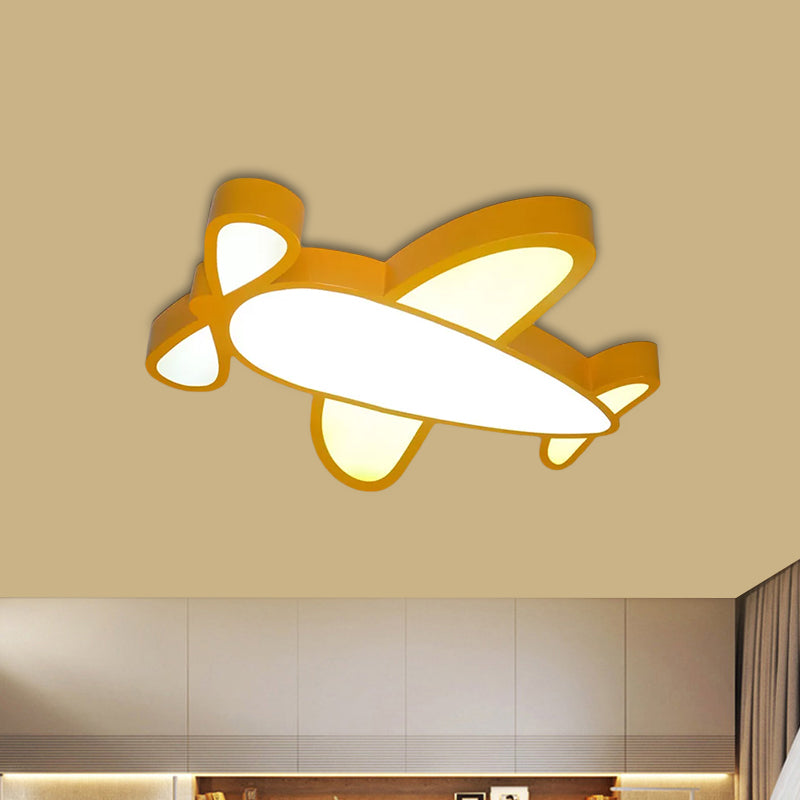 Kids LED Ceiling Mounted Lamp with Acrylic Shade Red/Yellow/Blue Battle-Plane Flush Light Fixture in Warm/White Light Clearhalo 'Ceiling Lights' 'Close To Ceiling Lights' 'Close to ceiling' 'Flush mount' Lighting' 1907881