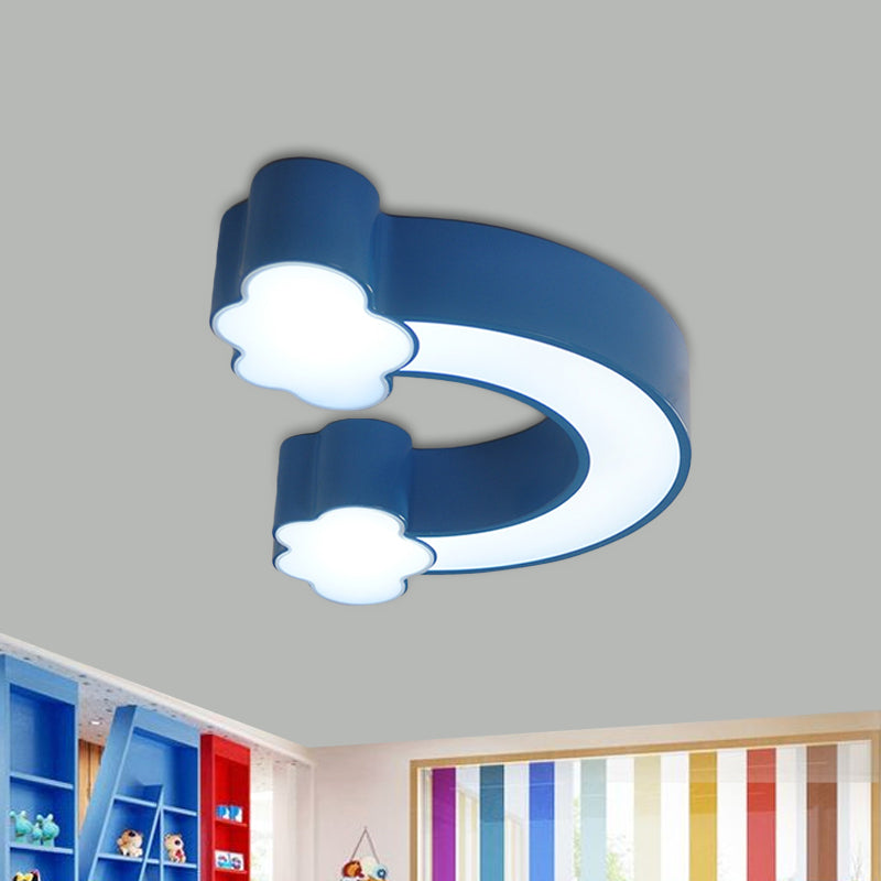 Cartoon Rainbow LED Flushmount Lighting Children Acrylic Yellow/Blue Ceiling Light Fixture in Warm/White Light Blue Clearhalo 'Ceiling Lights' 'Close To Ceiling Lights' 'Close to ceiling' 'Flush mount' Lighting' 1907932