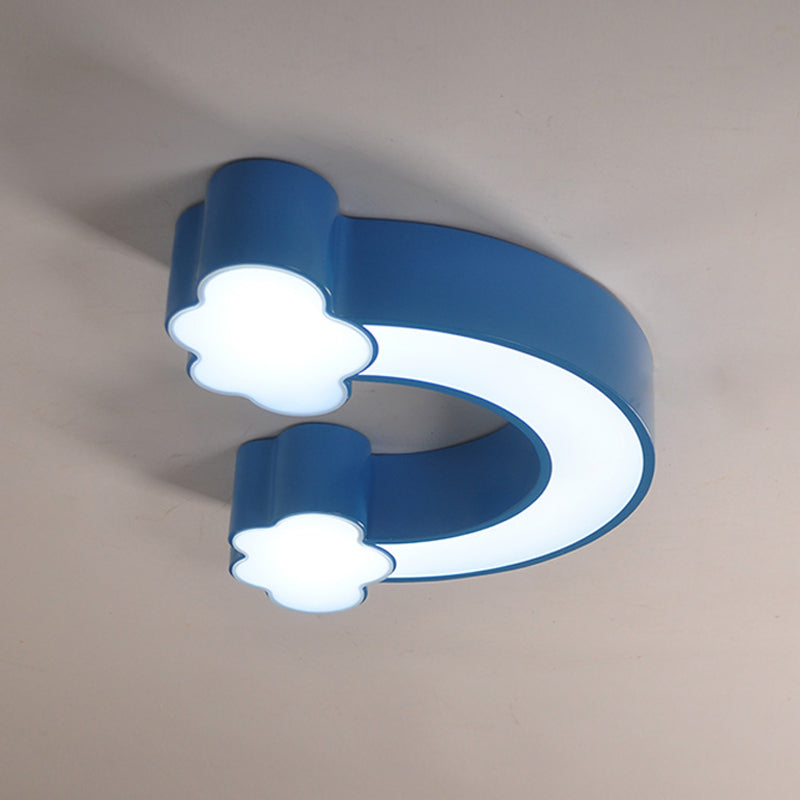 Cartoon Rainbow LED Flushmount Lighting Children Acrylic Yellow/Blue Ceiling Light Fixture in Warm/White Light Clearhalo 'Ceiling Lights' 'Close To Ceiling Lights' 'Close to ceiling' 'Flush mount' Lighting' 1907934