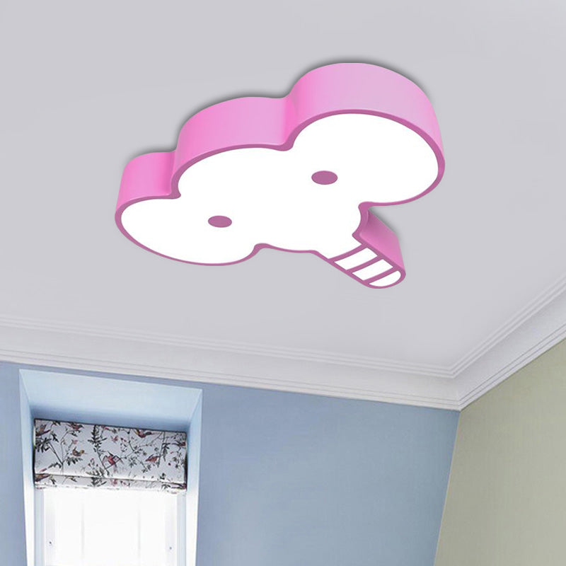 Elephant Face LED Flush Mount Fixture Kids Acrylic Red/Pink/Yellow Flush Ceiling Light for Bedchamber Clearhalo 'Ceiling Lights' 'Close To Ceiling Lights' 'Close to ceiling' 'Flush mount' Lighting' 1907953