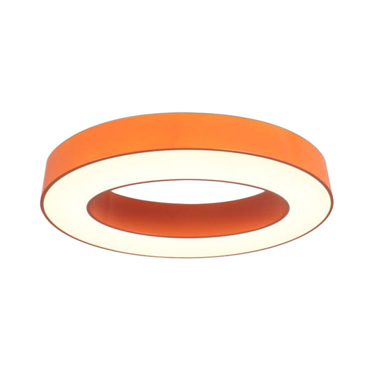 Orange Ring Flush Light Fixture Children LED Acrylic Close to Ceiling Lamp in Warm/White/Natural Light Clearhalo 'Ceiling Lights' 'Close To Ceiling Lights' 'Close to ceiling' 'Flush mount' Lighting' 1907961