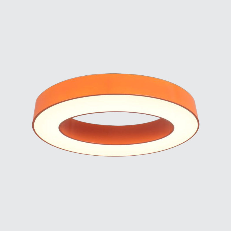 Orange Ring Flush Light Fixture Children LED Acrylic Close to Ceiling Lamp in Warm/White/Natural Light Clearhalo 'Ceiling Lights' 'Close To Ceiling Lights' 'Close to ceiling' 'Flush mount' Lighting' 1907962