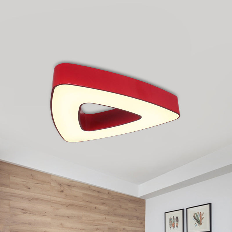 Acrylic Hollowed Triangle Flush Lighting Kids Red/Blue/Green LED Flushmount Ceiling Fixture in Warm/White Light Clearhalo 'Ceiling Lights' 'Close To Ceiling Lights' 'Close to ceiling' 'Flush mount' Lighting' 1907969