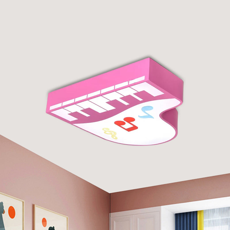 Red/Yellow/Pink Piano Flush Ceiling Light Children Style LED Acrylic Flush Mount Lighting Fixture, Warm/White Light Clearhalo 'Ceiling Lights' 'Close To Ceiling Lights' 'Close to ceiling' 'Flush mount' Lighting' 1908013