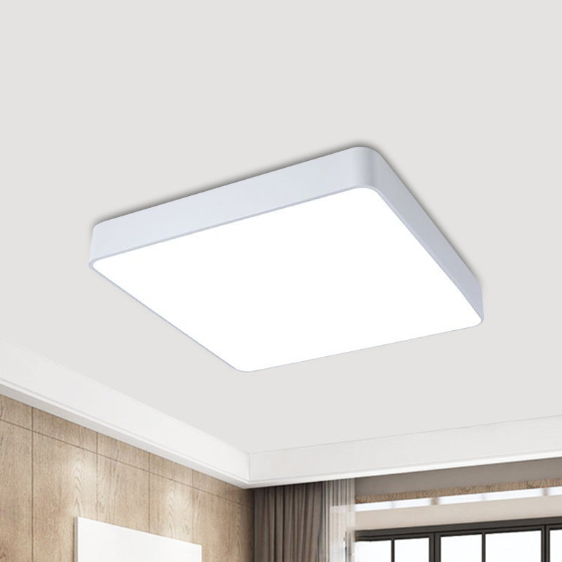 Square LED Flush Light Fixture Kids Acrylic White/Red/Yellow Finish Close to Ceiling Lamp in Warm/White Light White Clearhalo 'Ceiling Lights' 'Close To Ceiling Lights' 'Close to ceiling' 'Flush mount' Lighting' 1908044