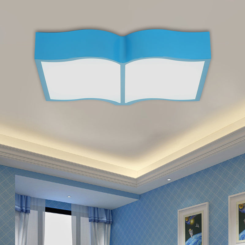 Book Flush Mount Lamp Fixture Simple Style Acrylic Red/Yellow/Blue LED Ceiling Lighting in Warm Light Clearhalo 'Ceiling Lights' 'Close To Ceiling Lights' 'Close to ceiling' 'Flush mount' Lighting' 1908081